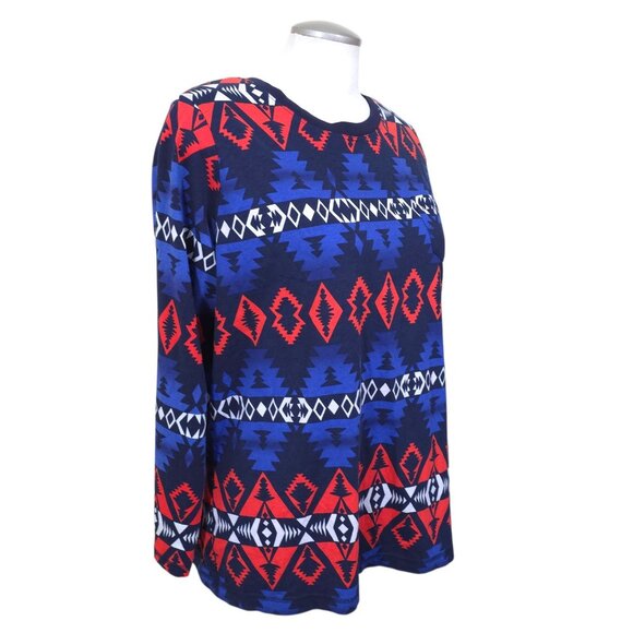 Lauren Active Ralph Lauren Womens Aztec Print Long Sleeve T Shirt Top Size 2X - Picture 3 of 7